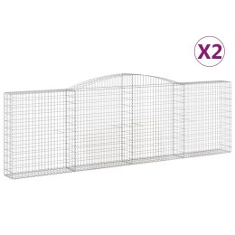 KOSZE GABIONOWE 2 SZT 400X30X120/140CM GALWANIZOWANE ŻELAZO