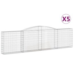 KOSZE GABIONOWE 5 SZT 400X30X100/120CM GALWANIZOWANE ŻELAZO