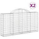 KOSZE GABIONOWE 2 SZT 200X30X100/120CM GALWANIZOWANE ŻELAZO