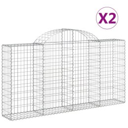 KOSZE GABIONOWE 2 SZT 200X30X100/120CM GALWANIZOWANE ŻELAZO