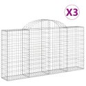 KOSZE GABIONOWE 3 SZT 200X30X100/120CM GALWANIZOWANE ŻELAZO