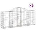 KOSZE GABIONOWE 2 SZT 200X30X80/100CM GALWANIZOWANE ŻELAZO