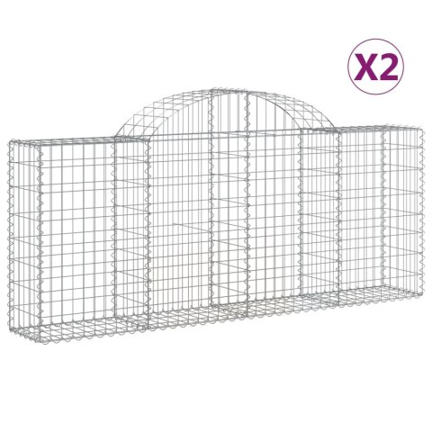 KOSZE GABIONOWE 2 SZT 200X30X80/100CM GALWANIZOWANE ŻELAZO