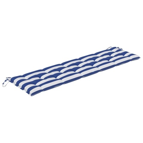 PODUSZKA NA ŁAWKĘ 180X50X7CM BIAŁO-NIEBIESKIE PASKI TKANINA