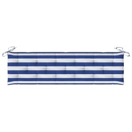 PODUSZKA NA ŁAWKĘ 180X50X7CM BIAŁO-NIEBIESKIE PASKI TKANINA