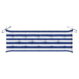 PODUSZKA NA ŁAWKĘ 150X50X7CM BIAŁO-NIEBIESKIE PASKI TKANINA