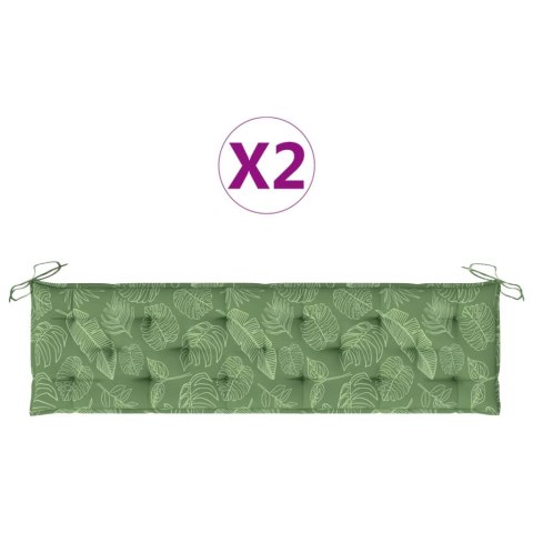 PODUSZKI NA ŁAWKI 2 SZT LIŚCIE 180X50X7CM TKANINA