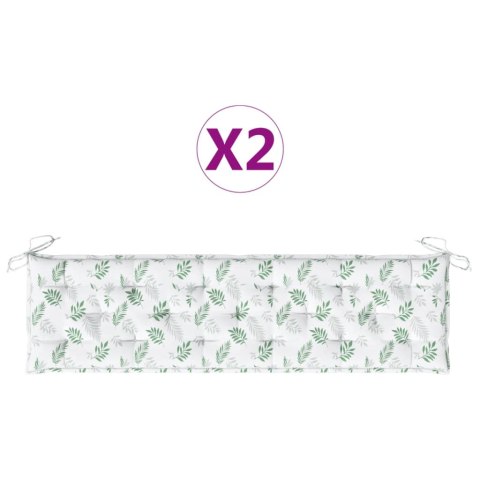 PODUSZKI NA ŁAWKI 2 SZT LIŚCIE 180X50X7CM TKANINA