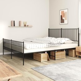 METALOWA RAMA ŁÓŻKA 200X200CM Z WEZGŁOWIEM I ZANÓŻKIEM CZARNA