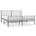 METALOWA RAMA ŁÓŻKA 200X200CM Z WEZGŁOWIEM I ZANÓŻKIEM CZARNA