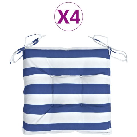 PODUSZKI NA KRZESŁO 4 SZT 50X50X7CM NIEBIESKO-BIAŁE PASKI