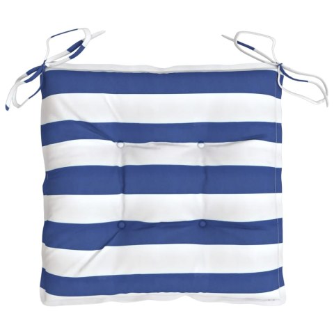 PODUSZKI NA KRZESŁO 4 SZT 50X50X7CM NIEBIESKO-BIAŁE PASKI