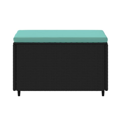 PODNÓŻEK OGRODOWY Z PODUSZKĄ CZARNY POLIRATTAN