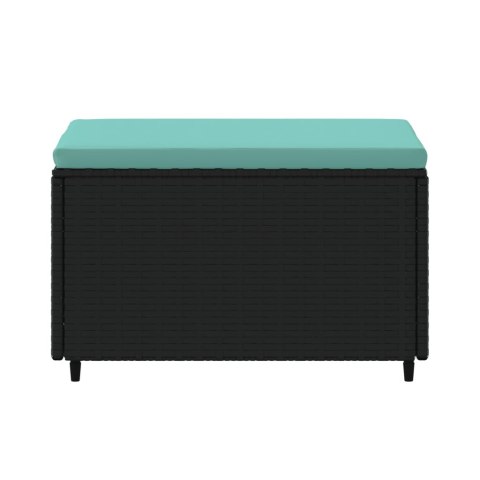 PODNÓŻKI OGRODOWE Z PODUSZKAMI 2 SZT CZARNE POLIRATTAN