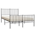 METALOWA RAMA ŁÓŻKA Z WEZGŁOWIEM I ZANÓŻKIEM CZARNA 120X200CM