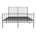METALOWA RAMA ŁÓŻKA Z WEZGŁOWIEM I ZANÓŻKIEM CZARNA 120X200CM