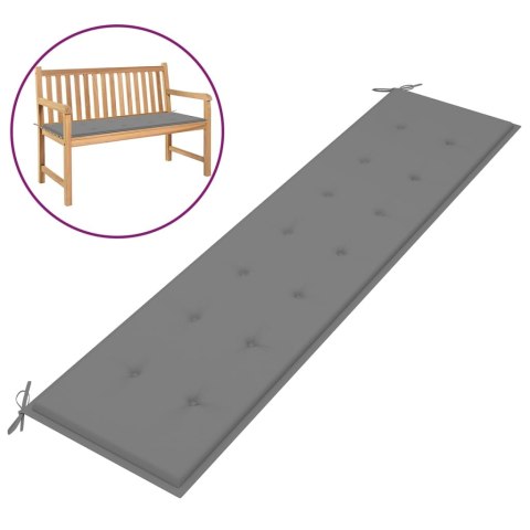 PODUSZKA NA ŁAWKĘ OGRODOWĄ SZARA 200X50X3CM