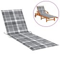 PODUSZKA NA LEŻAK SZARA KRATA 200X60X3CM TKANINA