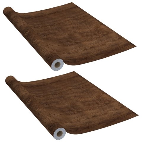 OKLEINA SAMOPRZYLEPNA NA DRZWI 2 SZT CIEMNY DĄB 210X90CM