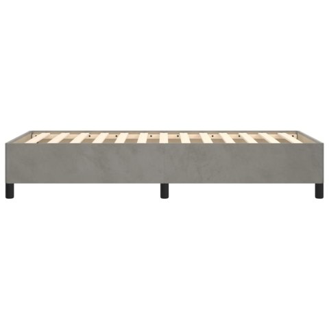 RAMA ŁÓŻKA JASNOSZARA 100X200CM TAPICEROWANA AKSAMITEM