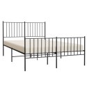 METALOWA RAMA ŁÓŻKA Z WEZGŁOWIEM I ZANÓŻKIEM CZARNA 120X190CM
