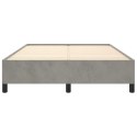 RAMA ŁÓŻKA JASNOSZARA 140X200CM TAPICEROWANA AKSAMITEM