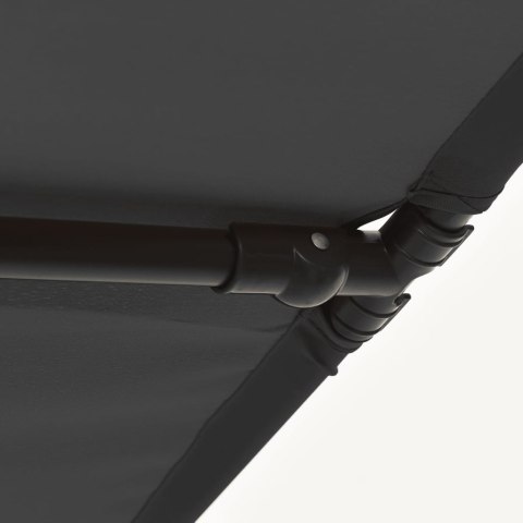 PARASOL OGRODOWY NA SŁUPKU 180X130CM ANTRACYTOWY