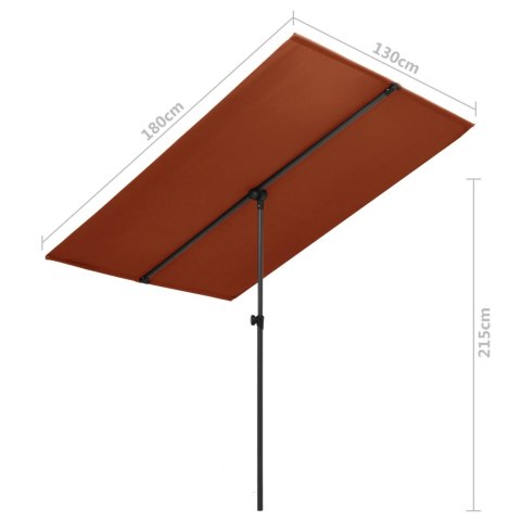 PARASOL OGRODOWY NA SŁUPKU 180X130CM TERAKOTA
