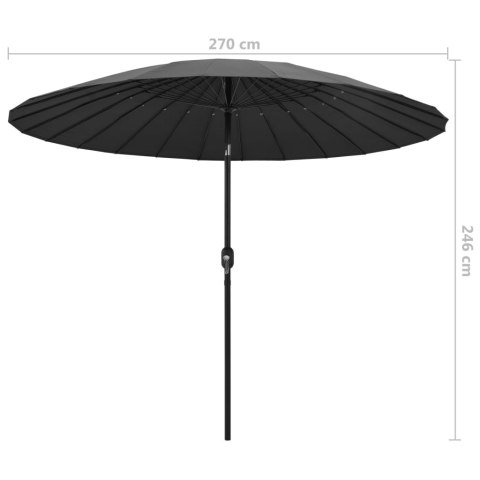 PARASOL OGRODOWY NA SŁUPKU ALUMINIOWYM 270CM ANTRACYTOWY