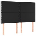 RAMA ŁÓŻKA Z ZAGŁÓWKIEM CZARNA 140X190CM SZTUCZNĄ SKÓRĄ