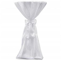 BIAŁY OBRUS ZE WSTĄŻKĄ 80CM 2 SZTUKI