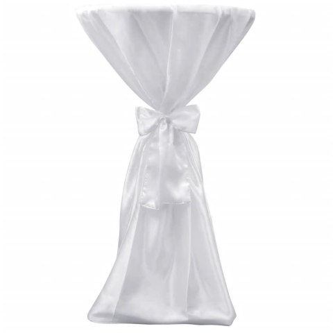 BIAŁY OBRUS ZE WSTĄŻKĄ 80CM 2 SZTUKI