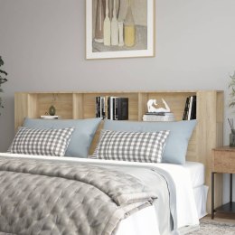 WEZGŁOWIE ŁÓŻKA Z PÓŁKAMI DĄB SONOMA 220X18,5X104,5CM