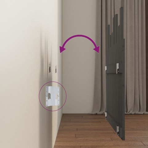 WEZGŁOWIE ŁÓŻKA SZARE 95,5X3X80CM DREWNO SOSNOWE