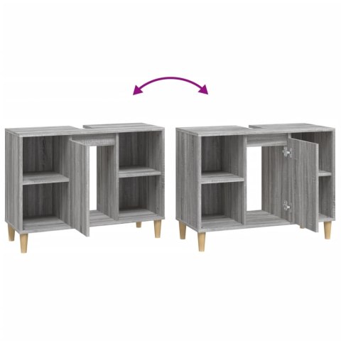 SZAFKA POD UMYWALKĘ SZARY DĄB SONOMA 80X33X60CM