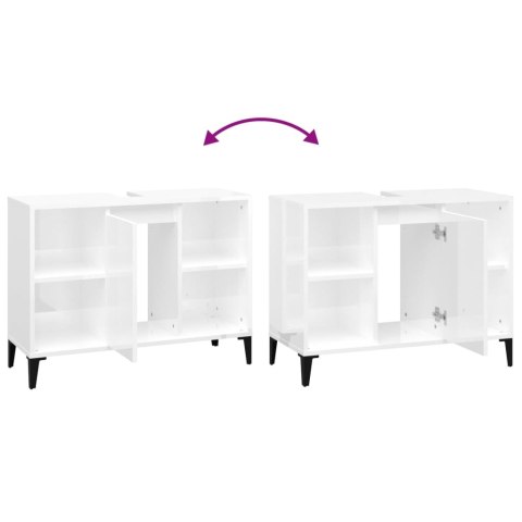 SZAFKA POD UMYWALKĘ BIAŁA POŁYSK 80X33X60CM