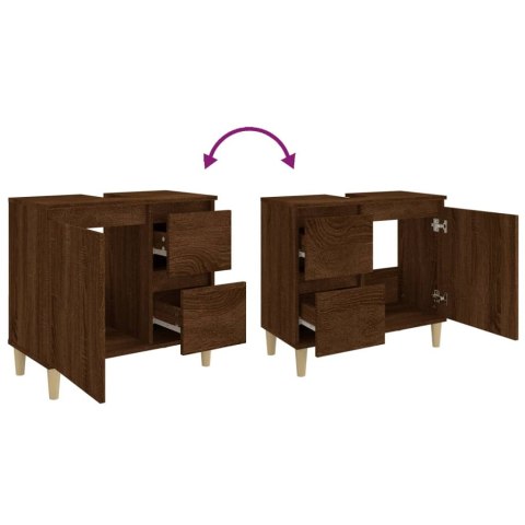 SZAFKA ŁAZIENKOWA BRĄZOWY DĄB 65X33X60CM