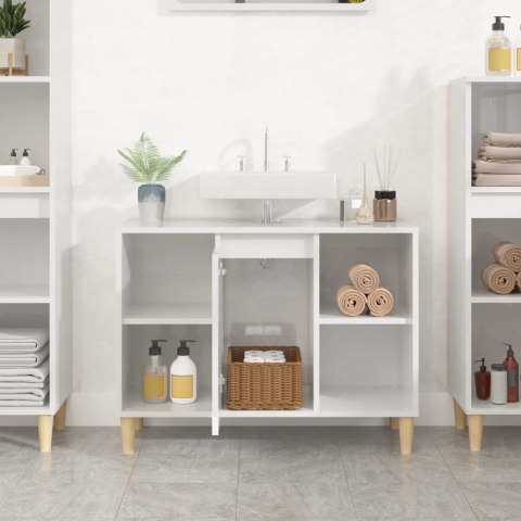 SZAFKA POD UMYWALKĘ BIAŁA POŁYSK 80X33X60CM