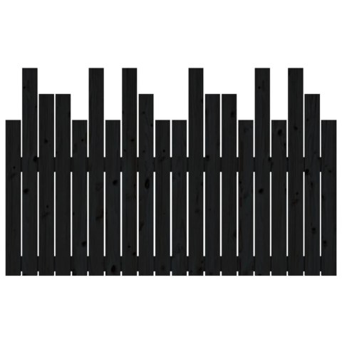 WEZGŁOWIE ŁÓŻKA CZARNE 127,5X3X80CM DREWNO SOSNOWE