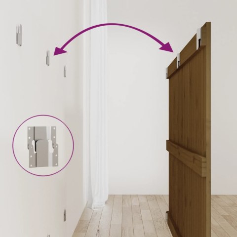 WEZGŁOWIE ŁÓŻKA MIODOWY BRĄZ 147X3X90CM DREWNO SOSNOWE