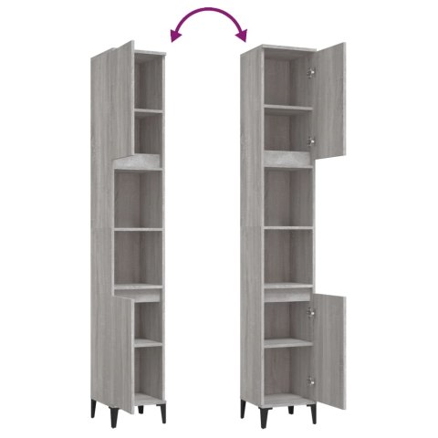 SZAFKA ŁAZIENKOWA SZARY DĄB SONOMA 30X30X190CM