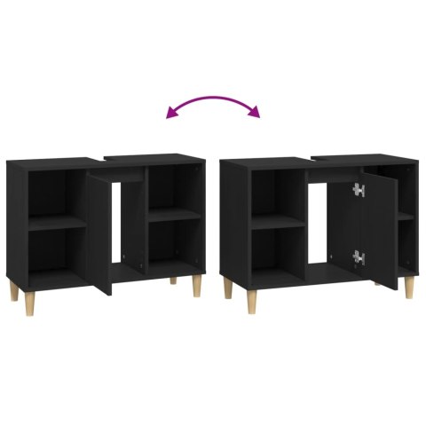 SZAFKA POD UMYWALKĘ CZARNA 80X33X60CM