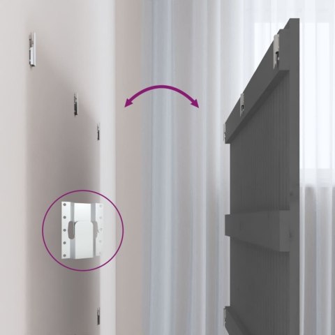 WEZGŁOWIE ŁÓŻKA SZARE 204X3X90CM DREWNO SOSNOWE