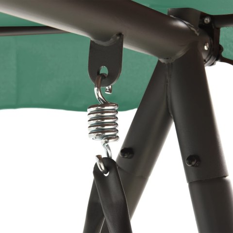 HUŚTAWKA OGRODOWA Z DASZKIEM ZIELONA 198CM TKANINA I STAL