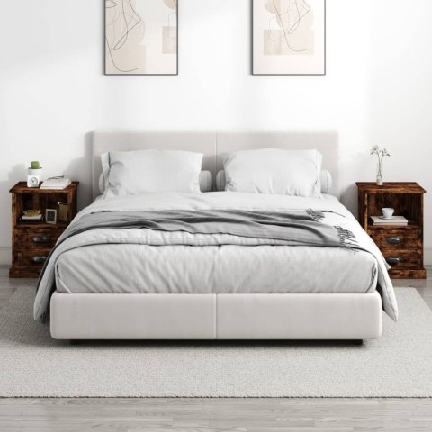 SZAFKI NOCNE 2 SZT PRZYDYMIONY DĄB 43X36X60CM