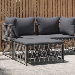 OGRODOWY PODNÓŻEK Z PODUSZKĄ ANTRACYTOWY PLECIONKA