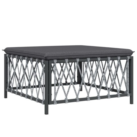 OGRODOWY PODNÓŻEK Z PODUSZKĄ ANTRACYTOWY PLECIONKA