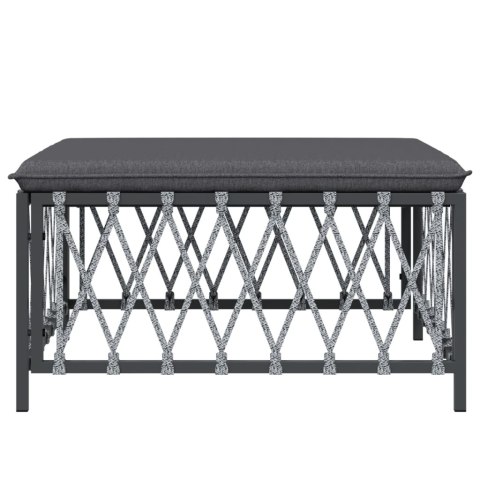 OGRODOWY PODNÓŻEK Z PODUSZKĄ ANTRACYTOWY PLECIONKA