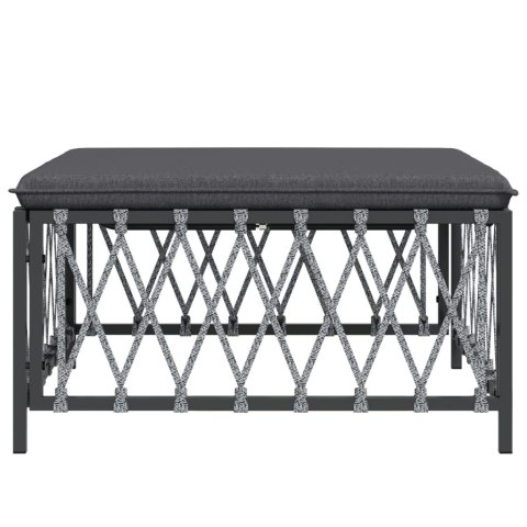 OGRODOWY PODNÓŻEK Z PODUSZKĄ ANTRACYTOWY PLECIONKA