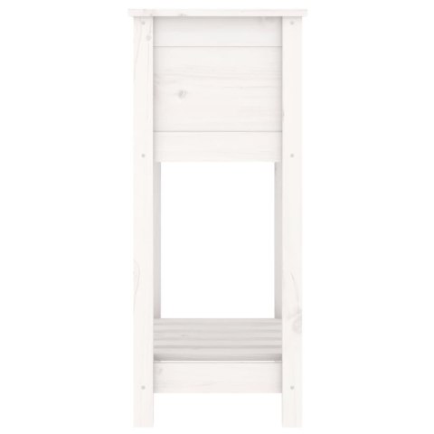 DONICA Z PÓŁKĄ BIAŁA 54X34,5X81CM DREWNO SOSNOWE